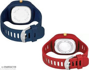 New Watch Combo Of Blue and Red Square Dial with  Strap Watch