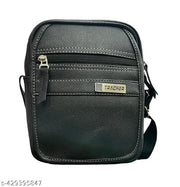 Pure Luxury Stylish Square Crossbody Leather Sling Bag For Men Women Travel | Mobile Chest Small Mini Side Bag | Trendy Fashion Bags.