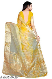Latest Organza Printed Saree With Organza Blouse Piece