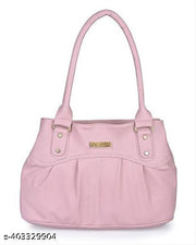 Fristo Elegant Pink Structured Handbag | Durable Water-Resistant PU Leather Shoulder Bag for Ladies | 3-Section Spacious Ladies Bag