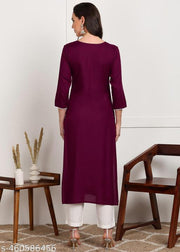 Sequin Embroidered Straight Kurti