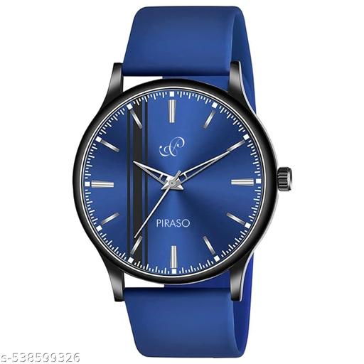 Blue Dial & Blue Silicone Strap Watch For Men