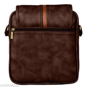 LOREM Brown Stylish Faux Leather Cross  Sling Bag For Men SL02