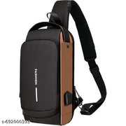 USB SLING WAIST BAG LATEST SOLID ZIPPER QUALITY 4 COMPARTMENT ZIPPER BAG CLASSY WAIST USB BAG GOOD LOOK TRENDING CROSS SLING BUSINESS CASH BAG WITH USB POWER PORT CONNECTION MULTICOLOURED WAIST BAG