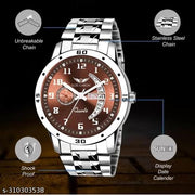 Stainless Steel Strap Day Date Analog Watch For Men