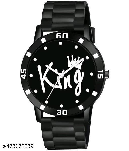 BEST QUALITY BEST PRICE Classy Analogue Black Dial Tranding Pu Belt Watches For Men Boys