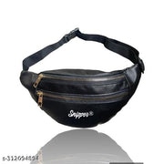 Snipper Waist Bag for Men Fanny Pack for Women Fanny Pack for Men Waist Bag for Women Chest Bag for Women Waist Pouch for Men Waist Bag for Boys Waist Bags for Girls Fanny Bag – Black with golden chains