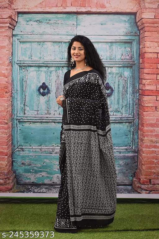 Pinkcity Trade World ETHNIC PURE COTTON MULMUL SAREE WITH BLOUSE