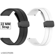 22MM SiliconeStrap with Folding Magnetic Lock Compatible with Watch 3 45mm/ Watch 46mm/Gear S3 Classic/Frontier Compatible All 22MM Watches(Only Strap2)