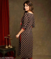 Traditional Cotton Ajrakh Printed Kurti For Women