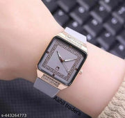 Latest design square case diamond dail quartz watch for girls