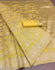 Premium Zari work woven Orgenza  Saree