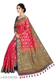 BANARASI SILK SAREE WITH UNSTICHED LATKAN