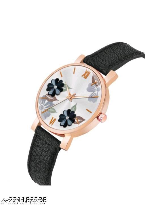 Precious Flower Designer Rust Thorns Fit Round Dial with Colorful Stylish Leather Belt Analog Watches for Women Watches