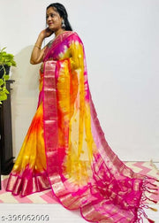ORGANZA MULTY COLOUR SAREE, FANCY ORGANZA SAREE, ORGANZA SILK SAREE, 3D COLOUR SAREE  SAREE TRENDING SAREE FASTIVAL SAREE