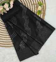 Elegant Shining Net Saree with All-Over Mukesh Work and Matching Blouse Piece