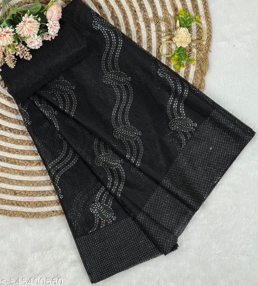 Elegant Shining Net Saree with All-Over Mukesh Work and Matching Blouse Piece