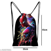 Printed Dori Bag Drawstring Backpack Small Bag Gym Bag tution bag Gift Bag for Everyday Use