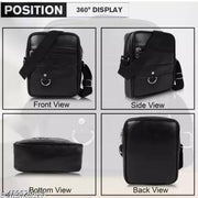 Stylish PU Leather Crossbody Fanny Pack Sling Bag for Women & Men Trendy crossbody for Traveling | One Side Shoulder sling bag stylish sling bag latest sling bag branded sling bag (Brown and black, Pack of 2 pic)