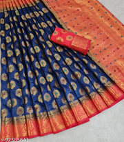 new design party wear  Banarasi Rich Pallu Silk Saree