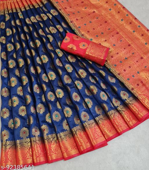 new design party wear  Banarasi Rich Pallu Silk Saree
