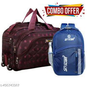 SKY SCRIPT 65L Polyester Travel Duffle Bags/Daffal Bags/Travel Bags/Travelling Bags with Combo of 33L Waterproof Backpack Bag for School/College/Travel /Offices /Boys /Girls and Teens.