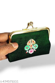 Lemonius pearls elegant zari embroidery expensive wallet for women girl
