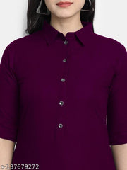 Women's Solid Rayon Kurtis
