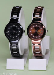 Best Quality Fancy Flower Designer Chain Metal Belt  Analog Combo Watches  For Women Watches for Girls