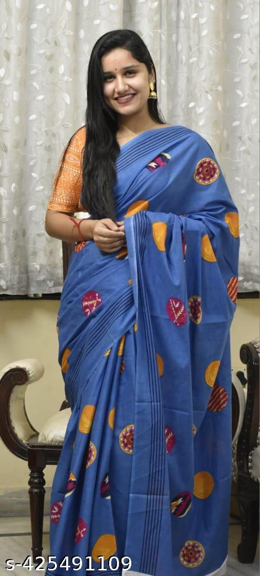 Soft Cotton Mulmul Saree with Seprate Cotton Blouse pice  Fabric Quality 150% Good Quality Product