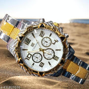iik luxury Full Golden and silver Luxury Chain Analog watch for men and Boys