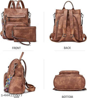 Bohobuzz Backpack Purse for Women Convertible Travel Vintage PU Leather Bag(Backpack,bag,backpack for women women bag fashion,stylish)