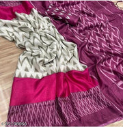 IKKAT PRINT KHADI BLENDED SAREE