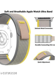 Trail Loop Alpine Loop Straps Compatible with Watch 49mm 45mm 44mm 42mm, Adjustable Velcro Premium Strap for iWatch Ultra & Ultra 2 Series SE 8 7 6 5 4 3 2 1. (Only 2 Pcs Trail Loop Strap, Watch NOT Included) Alpine Purple Trail Yellow Combo Pack of 2
