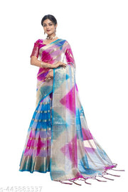 NEW FANCY ORGANZA SAREE  MULTY COLOUR SAREE