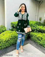 short kurti dark green