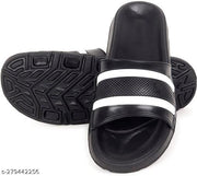 Men Flip Flop Slides Slippers Black)