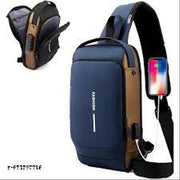 Men Stylish Crossbody Backpack for Men & Women, Anti-Theft Chest Bag with USB Charging Port, Messenger Bags, Casual Shoulder Bag