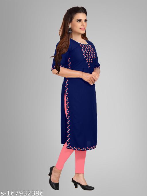 Festive Cotton Kurti / Kurta (Navy) by Sehrish Store