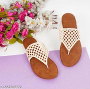 Women Stylish Woven V-Strap Flat Sandals | Casual & Ethnic Daily Wear Flat Slippers for Ladies