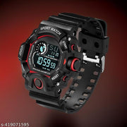 Digital Dial Black Solid Design Strap Multi Functional with Backlight Sports Watch for Men & Boy Digital modal 2024 Digital Watch Shockproof Automatic Waterproof Digital Sports Watch for Men's Kids Watch for Boys Watch for Men Pack of 1 Watch