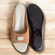Stylish Comfortable Golden Flat Sandal For Women And Girls