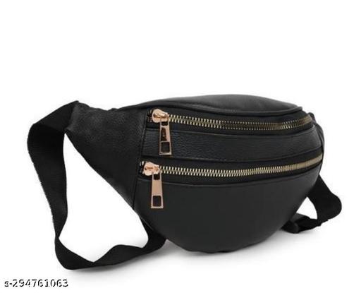 Waist Bag for Girls Black Color Stylish Waterproof Bag