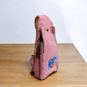 Pink Hemp Sling Bag with Multicolor Om Symbol Print | Spiritual Crossbody Shoulder Bag for Women & Men | Eco-Friendly Adjustable Strap Travel College Casual Multipocket Backpack
