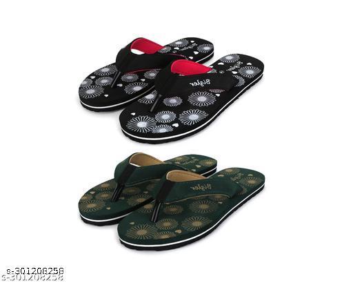 Women's Comfortable Slipper Combo (Pack of 2) | Lightweight EVA Printed Thong Flip-Flops for Daily Use | Doctor Recommended Footwear