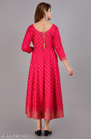 Stylish Rayon Gold Printed Kurti
