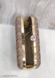Party Clutch for Women Trendy Brown Color Box Clutch with Handle Dulhan purse Bridal Clutch