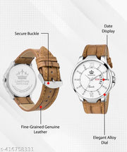 Day and Date Functioning Leather Strap Quartz Analog Watch for Boys/Men  - Best Gift Item for Boys/Men