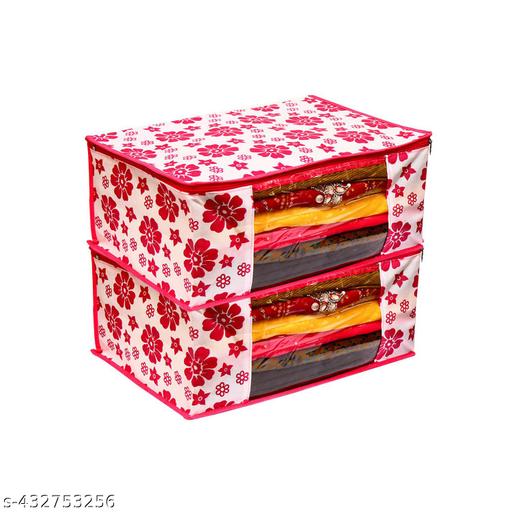 GARMENT COVER CLOTHES COVER SAREE COVER STORAGE ORGANIZER CLOTH STORAGE BOX FOLDABLE CLOTH STORAGE BOX SAREE BAGS SAREE PACKING PACKET PACK OF 2