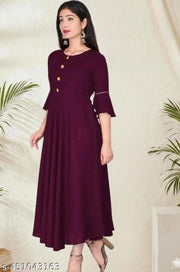 Unique Stylish Rayon Round Neck Long Kurti